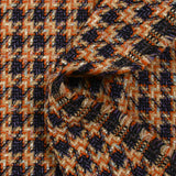 Tweed de laine mélangée à carreaux mauve, orange et beige