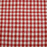 Tweed de poliéster de cuadros rojos y blancos