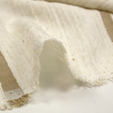 Viscose et coton rayé en relief taupe fond écru naturel