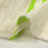 Viscose et coton rayé en relief vert pomme fond écru naturel