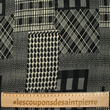Mousseline imprimée motif en mosaïque noir et écru