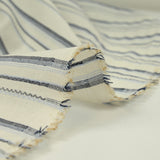 Coton tissé-teint Barco rayé bleu fond écru