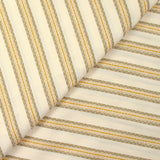 Coton tissé-teint rayé brodé fond ficelle