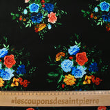 Short cotton velvet bouquet of flowers black background