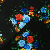 Short cotton velvet bouquet of flowers black background