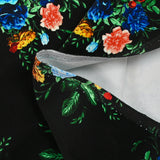 Short cotton velvet bouquet of flowers black background