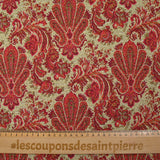 Polycotton jacquard with strawberry and yellow ornament