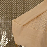 Gold sequins on nude mesh