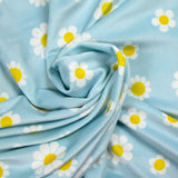 Jersey de velours nicky imprimé marguerite fond ciel