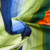 Coton imprimé rayé nuances chlorophylle