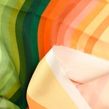 Coton imprimé rayé nuances chlorophylle