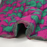 Double gaze matelassée double face Maui fond turquoise et magenta au mètre