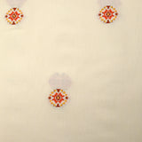 Coton tissé-teint jacquard Malina orange et brique fond écru
