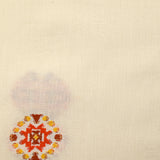 Coton tissé-teint jacquard Malina orange et brique fond écru