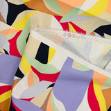 Cotton satin elastane ocean purple and salmon