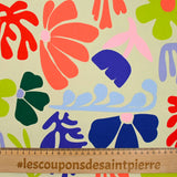 Cotton satin Elastane Botanical Beige background