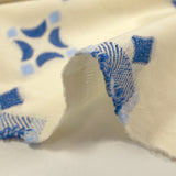 Sorelle woven-dyed cotton jacquard blue ecru background
