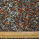Viscose imprimée fleurs Meryl fond marine