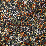 Viscose imprimée fleurs Meryl fond marine
