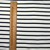 Jersey de coton fin rayé marine fond blanc