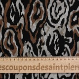 Maille Milano polyviscose écorce grise et marron fond noir