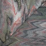 Voile de polycoton esprit animal corail, jaune et gris anthracite