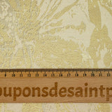 Brocart lamé doré grandes fleurs fond écru