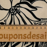 Jersey corto de terciopelo estampado con flores marfil y fondo negro