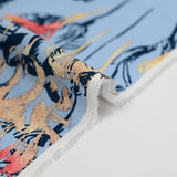 Viscose imprimée ombre de tulipes fond bleu