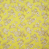 Viscose imprimée printanière blanc cassé fond jaune soufre