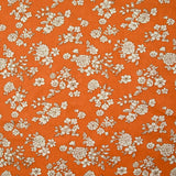 Viscose imprimée printanière blanc cassé fond orange