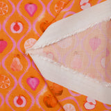 Viscose tissée imprimée découpe de fruits fond orange