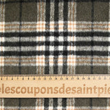 Flanelle matelassée à carreaux Carolina gris vert