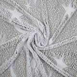 Maille polyester résille plissée constellation gris bleu