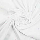 Viscose imprimée signes violet fond blanc
