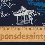 Japanese printed cotton with navy blue background