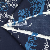 Japanese printed cotton with navy blue background