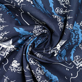 Japanese printed cotton with navy blue background