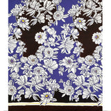 Viscose imprimée jardin fleuri violet fond marron