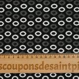 Jacquard polyviscose ovale fond noir
