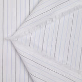 Coton tissé teint rayure bleu fond blanc