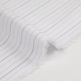 Coton tissé teint rayure bleu fond blanc