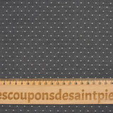 Popeline polycoton jacquard à chevrons et losange fond gris