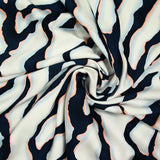 Satin de viscose imprimé Colorado bleu marine