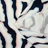 Satin de viscose imprimé Colorado bleu marine