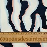 Satin de viscose imprimé Colorado bleu marine