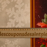 Popeline coton imprimé frise de Noël fond écru