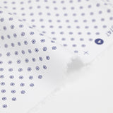 Coton chemise mini fleurs bleues fond blanc