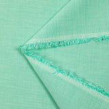 Voile de coton tissé-teint Abbie rayure blanche et menthe