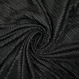 Polyester rayé et satiné effet froissé noir